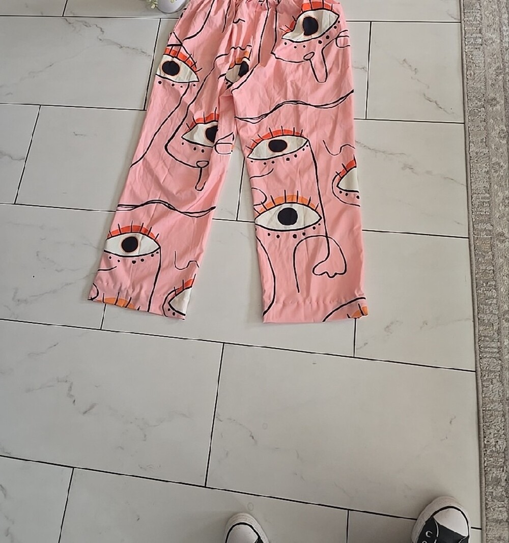 Evil Eye Pink -Print Jogger Pants - Picture 7 of 11